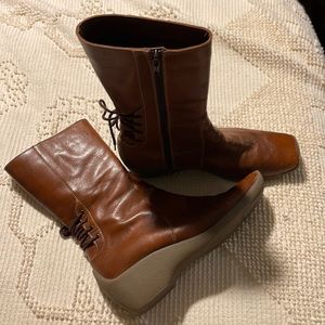 Vintage Botticelli tan leather boots sz.7 or 38